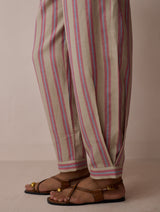 Parvee Block-Printed Linen Kurta Set - Natural
