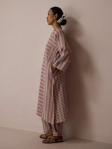 Parvee Block-Printed Linen Kurta Set - Natural