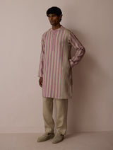 Haka Patchwork Linen Kurta - Natural