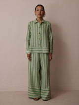 Erra Block-Printed Linen Co-ord Set - Fern