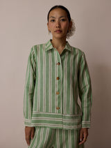 Erra Block-Printed Linen Co-ord Set - Fern