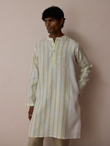 Haka Patchwork Linen Kurta - Ivory