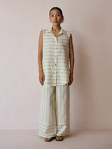 Ello Block-Printed Linen Co-ord Set - Ivory
