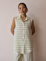 Ello Block-Printed Linen Co-ord Set - Ivory