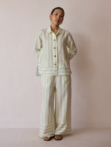 Erra Block-Printed Linen Co-ord Set - Ivory