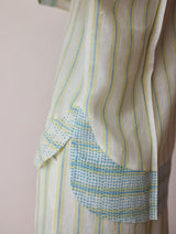 Erra Block-Printed Stripe Linen Shirt - Ivory