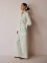 Erra Block-Printed Linen Co-ord Set - Ivory