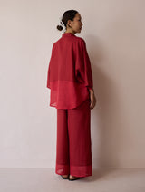 Cassa Linen Patchwork Co-ord Set - Heirloom Red