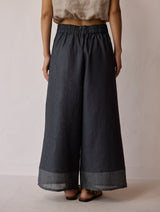 Cassa Linen Patchwork Co-ord Set - Charcoal