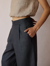 Kora Cowl-Neck Co-ord Set - Charcoal