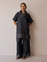 Kora Cowl-Neck Co-ord Set - Charcoal