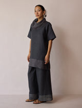 Kora Cowl-Neck Co-ord Set - Charcoal
