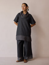 Kora Cowl-Neck Co-ord Set - Charcoal