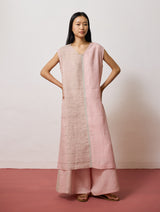 Rira Metallic Linen Long Tunic - Pink