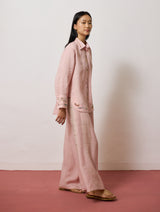 Hanat Hand-Embroidered Bird Shirt - Pink