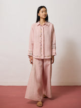 Hanat Hand-Embroidered Bird Co-ord - Pink
