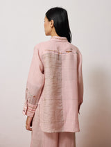 Hanat Hand-Embroidered Bird Shirt - Pink