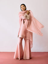 Naar Hand-Embroidered Metallic Kurta Set - Pink