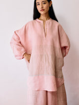Raza Metallic Linen Top - Pink