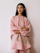 Raza Metallic Linen Co-ord - Pink