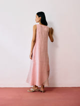 Dana Pintuck & Pleat Sleeveless Dress - Pink