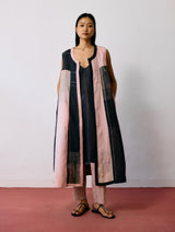 Shal Patchwork Linen Sleeveless Jacket