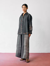 Hanat Hand-Embroidered Bird Co-ord - Charcoal