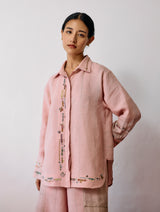 Hanat Hand-Embroidered Bird Co-ord - Pink