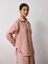 Hanat Hand-Embroidered Bird Co-ord - Pink