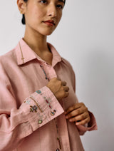 Hanat Hand-Embroidered Bird Co-ord - Pink