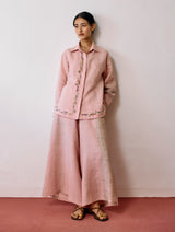Hanat Hand-Embroidered Bird Co-ord - Pink