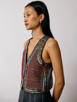 Kaya Hand-Embroidered Co-ord - Charcoal