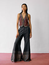 Kaya Hand-Embroidered Vest - Charcoal