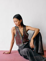 Kaya Hand-Embroidered Co-ord - Charcoal