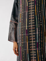 Aicha Hand-Embroidered Panelled Kurta Set - Charcoal