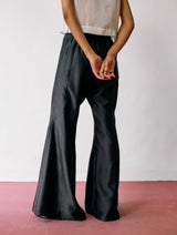 Reva Silk Chanderi Sharara Pants - Charcoal