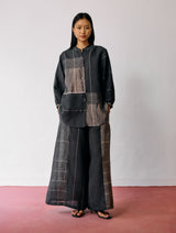 Rin Metallic Linen Co-ord - Charcoal