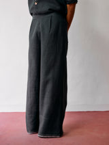 Rin Linen Pants - Charcoal
