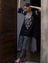 Black Linen Kurta