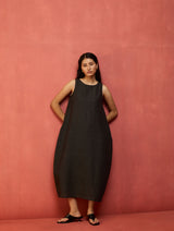 Juro Linen Parabola Dress - Charcoal