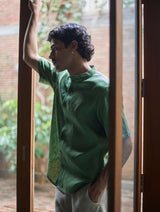 Shuko Linen Shirt - Fern Green