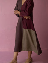 Anzu Color-Blocked Dress - Earth