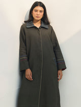 Juniper Linen Coat - Olive Charcoal