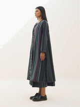 Thena Reversible Merino Wool Overlay - Charcoal