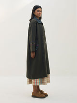 Juniper Linen Coat - Olive Charcoal