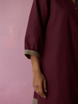 Kaori Color-Blocked Kurta - Earth