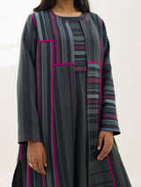 Thena Reversible Merino Wool Overlay - Charcoal