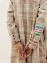 Thena Reversible Merino Wool Overlay - Beige