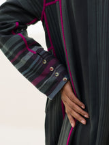 Thena Reversible Merino Wool Overlay - Charcoal