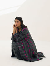 Thena Reversible Merino Wool Overlay - Charcoal